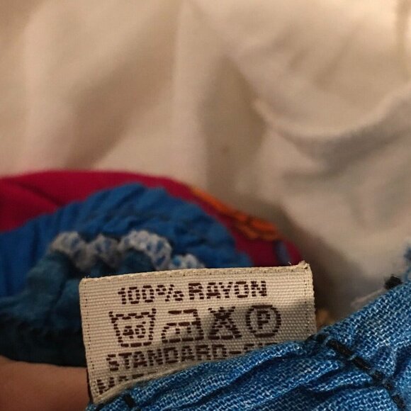 KATHMANDU IMPORTS Boho Flared Patchwork Floral Smocked Crop Pants Small/Medium - Picture 5 of 6